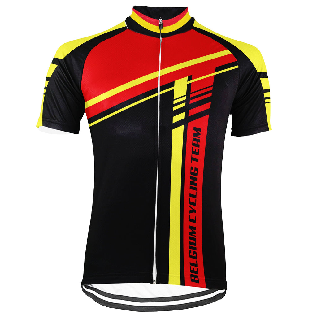 Customized Belgium Short Sleeve Cycling Jersey For Men