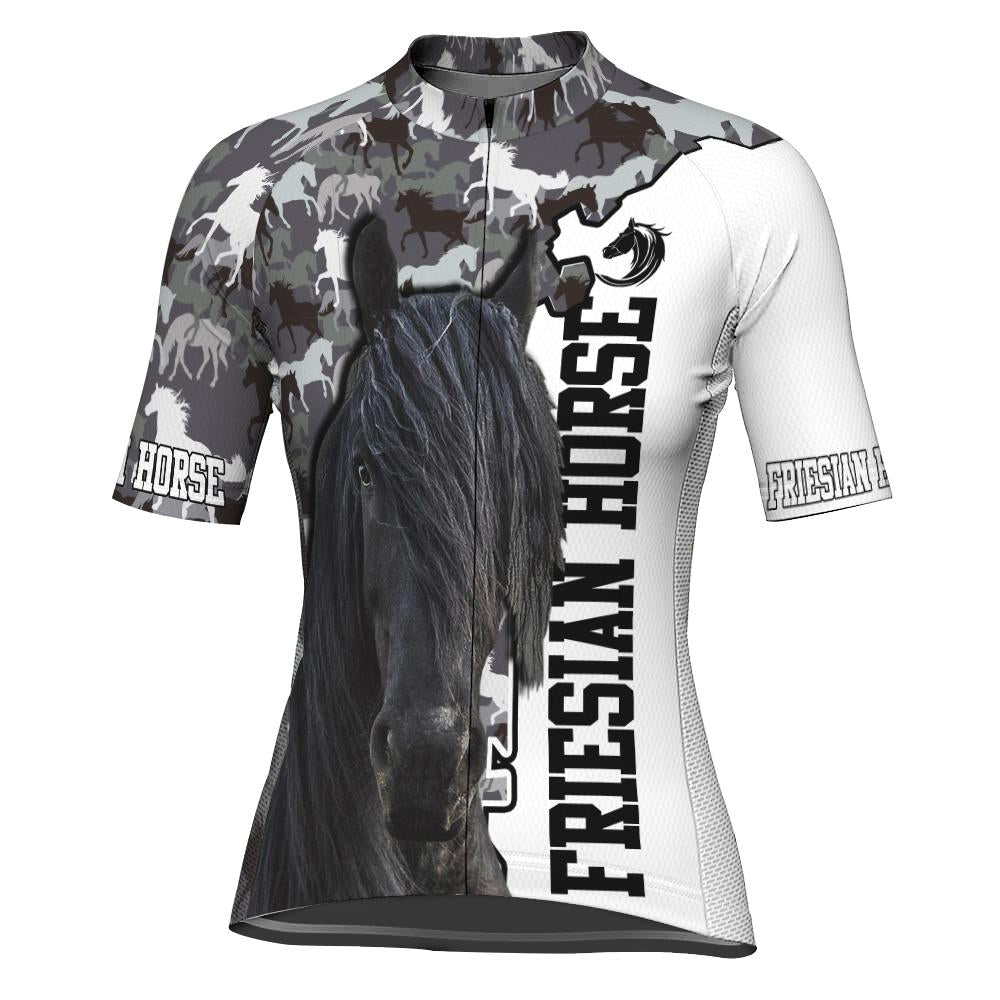Horse Short Sleeve Cycling Jersey for Women