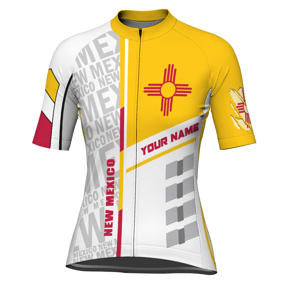 Customized New Mexico Winter Thermal Fleece Short Sleeve Cycling Jersey for Women