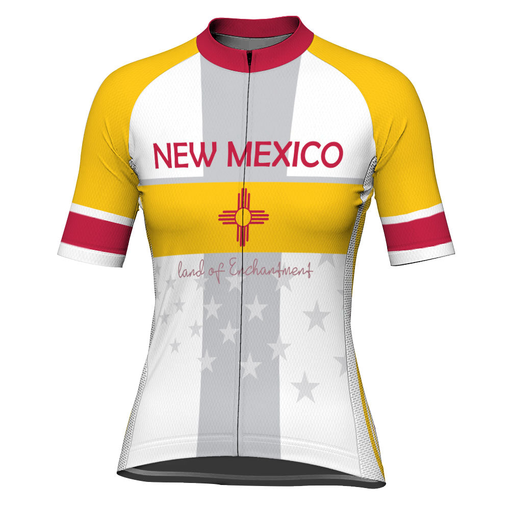 Customized New Mexico Winter Thermal Fleece Short Sleeve Cycling Jersey for Women