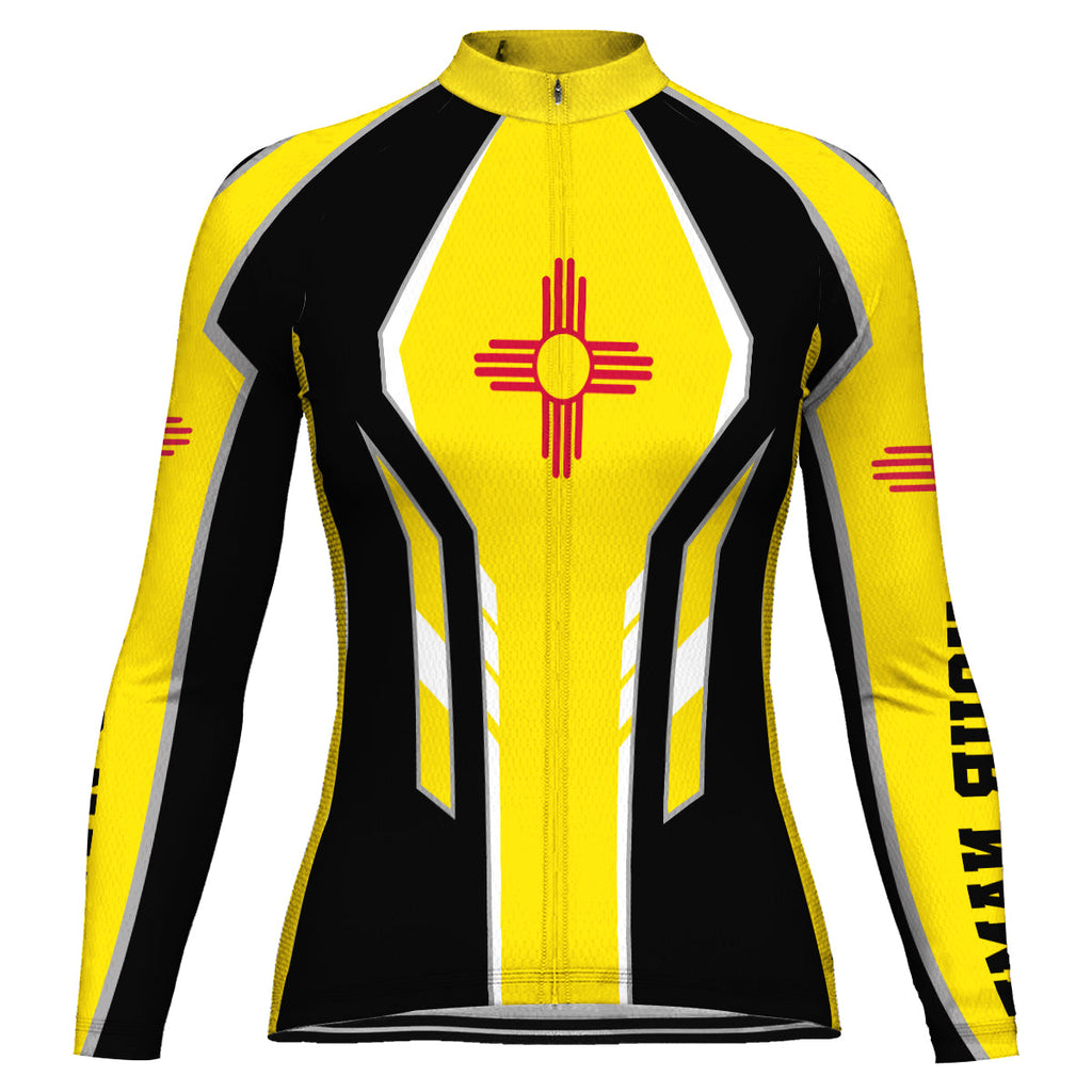 Customized New Mexico Winter Thermal Fleece Long Sleeve Cycling Jersey for Women