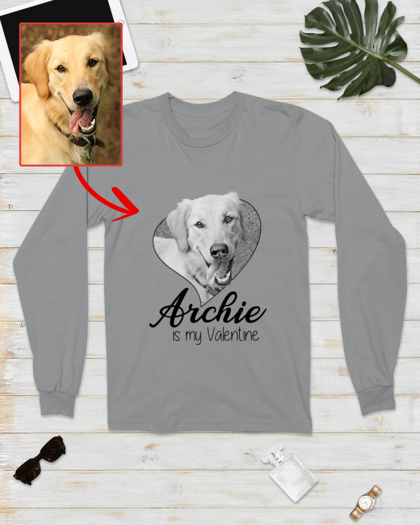 Custom Hand-Drawn Dog Pet Photo T-Shirt, Long Sleeve, Hoodie-Coffee Jersey With Name