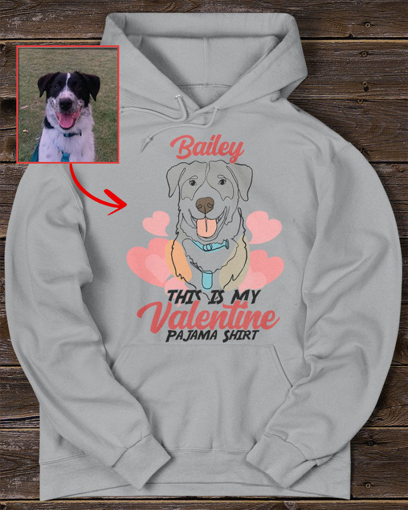 Custom Hand-Drawn Dog Pet Photo T-Shirt, Long Sleeve, Hoodie-Coffee Jersey With Name