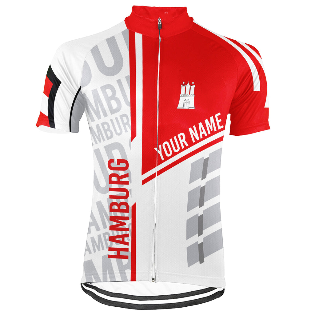 Customized Hamburg Winter Thermal Fleece Short Sleeve Cycling Jersey for Men