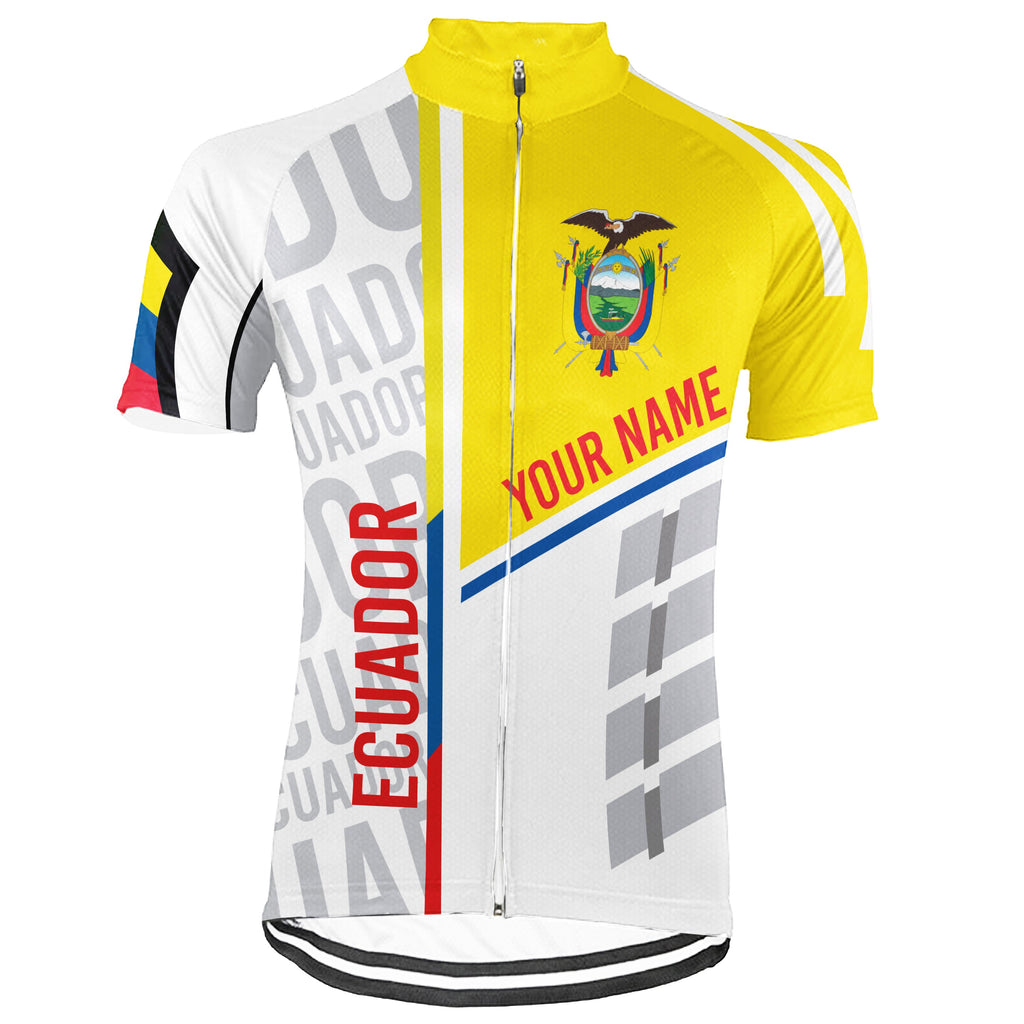 Customized Ecuador  Winter Thermal Fleece Short Sleeve Cycling Jersey for Men