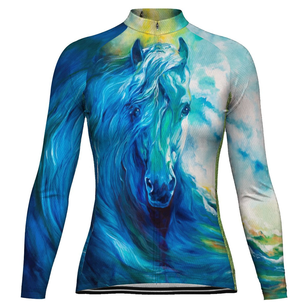 Horse Long Sleeve Cycling Jersey for Women