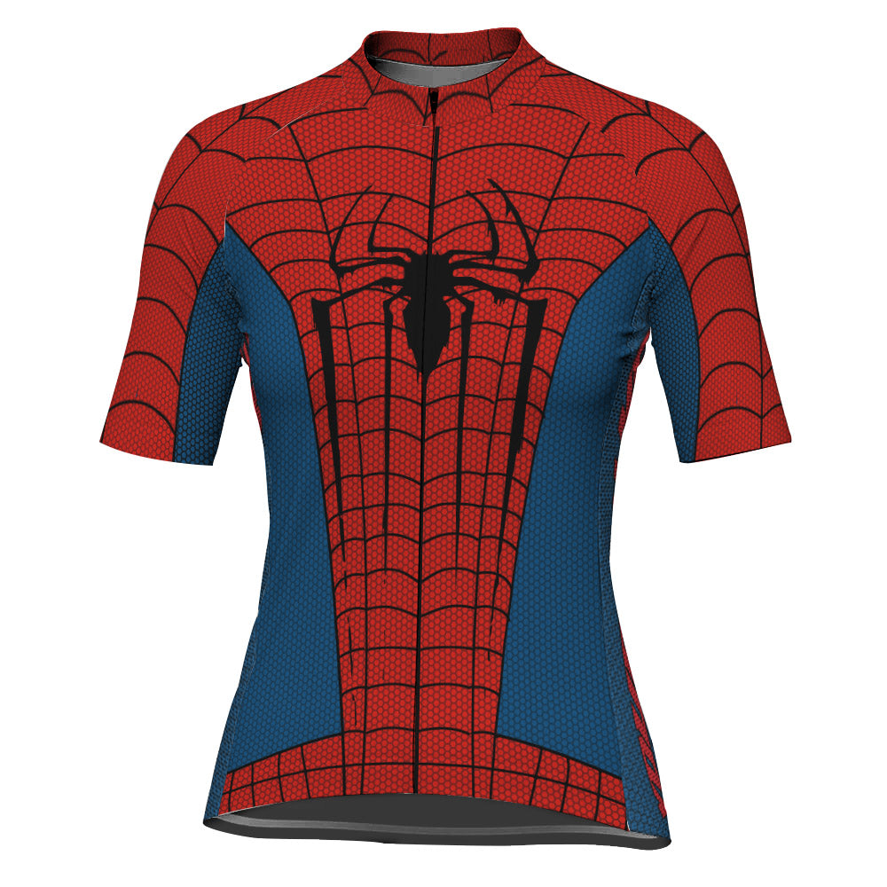 Customized Spiderman Short Sleeve Cycling Jersey for Women