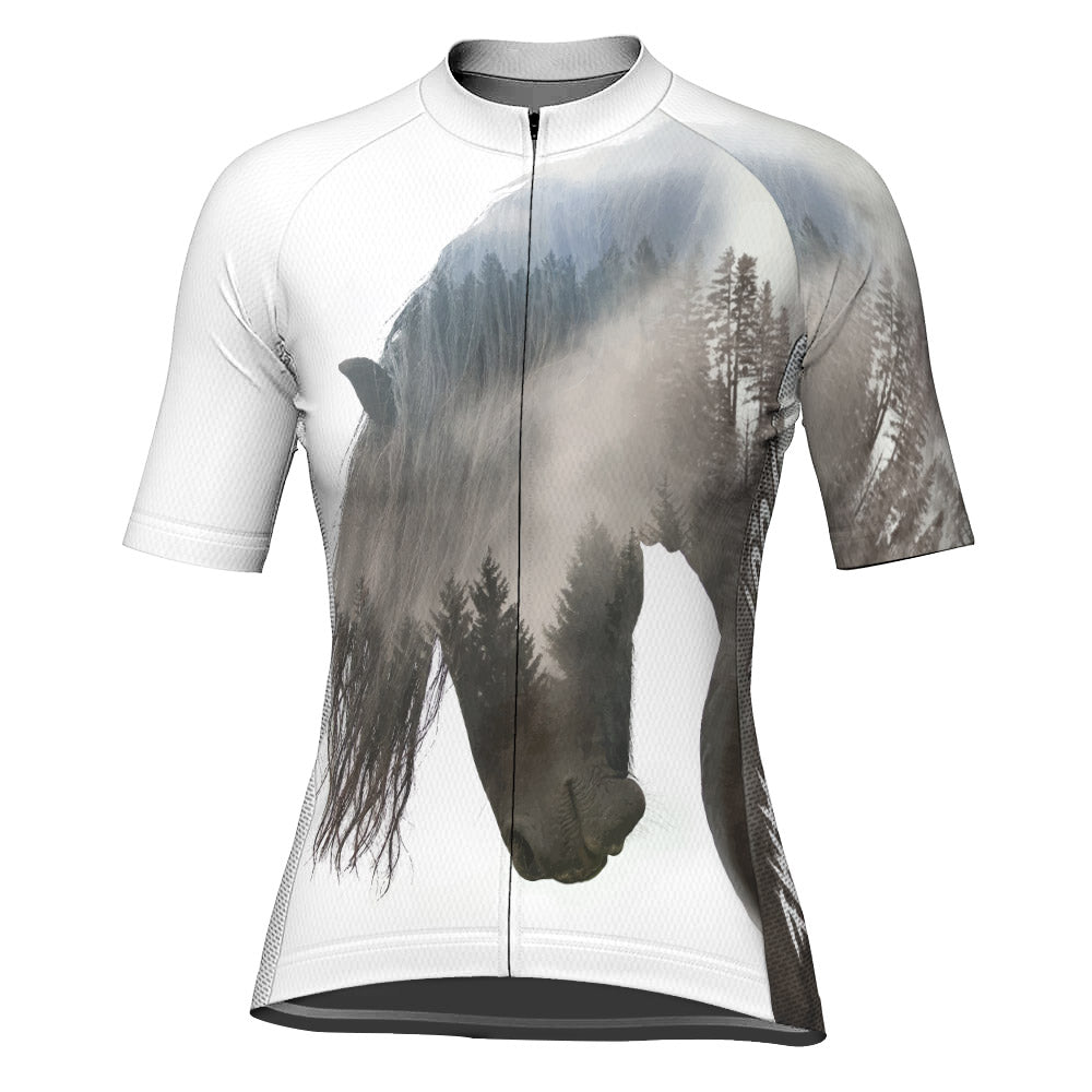 Customized Horse Short Sleeve Cycling Jersey for Women