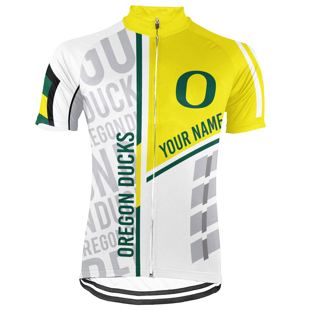Customized Oregon Ducks Short Sleeve Cycling Jersey for Men