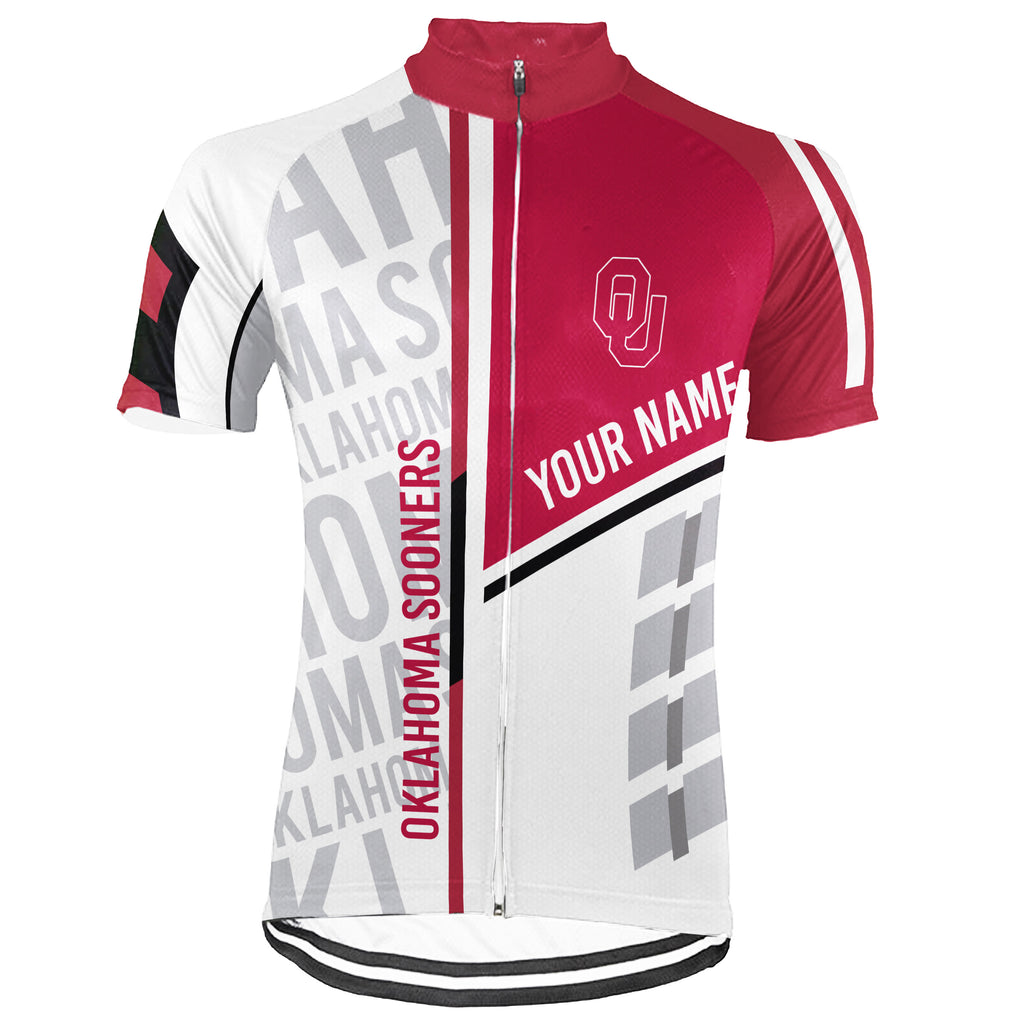 Customized Oklahoma Sooners Short Sleeve Cycling Jersey for Men