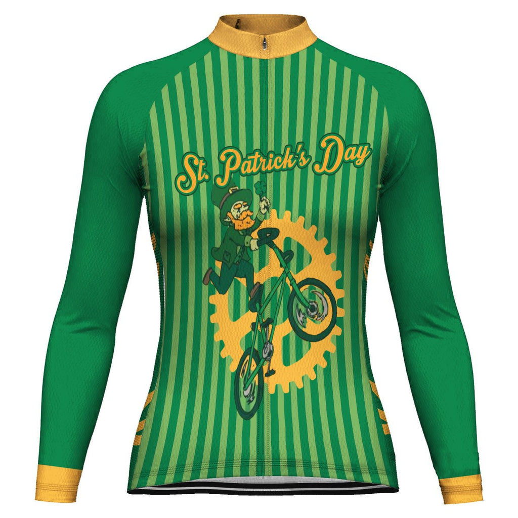 Customized Patrick's Day Long Sleeve Cycling Jersey for Women