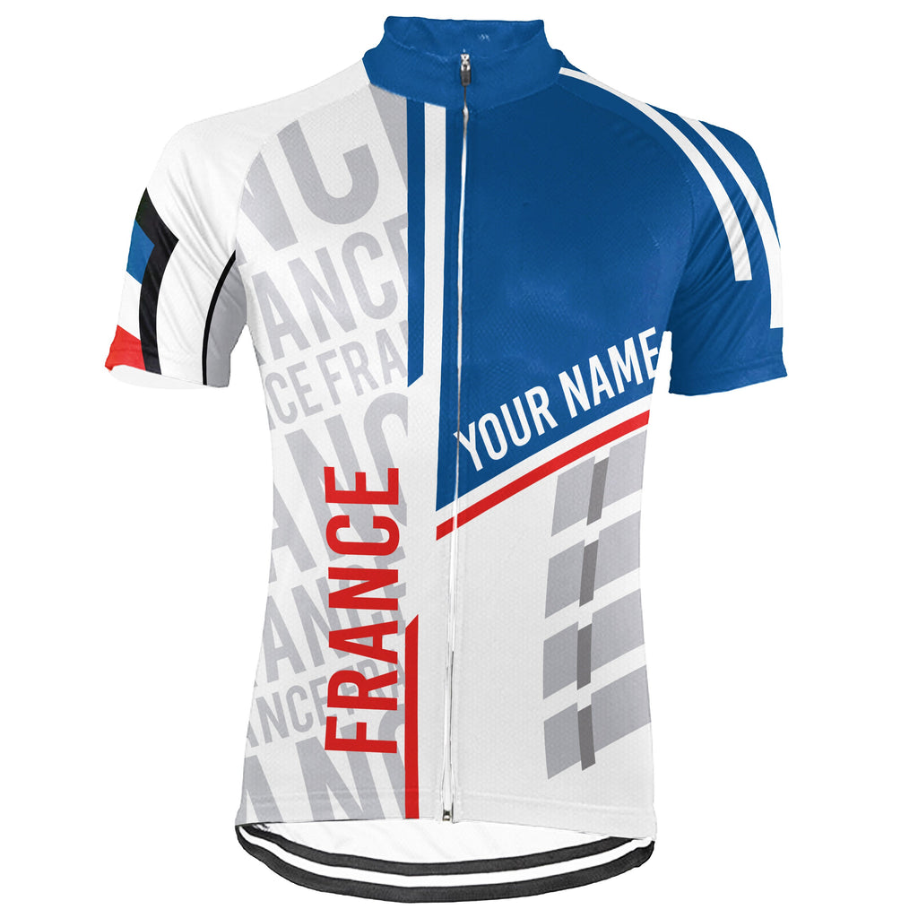 Customized France Winter Thermal Fleece Short Sleeve Cycling Jersey for Men