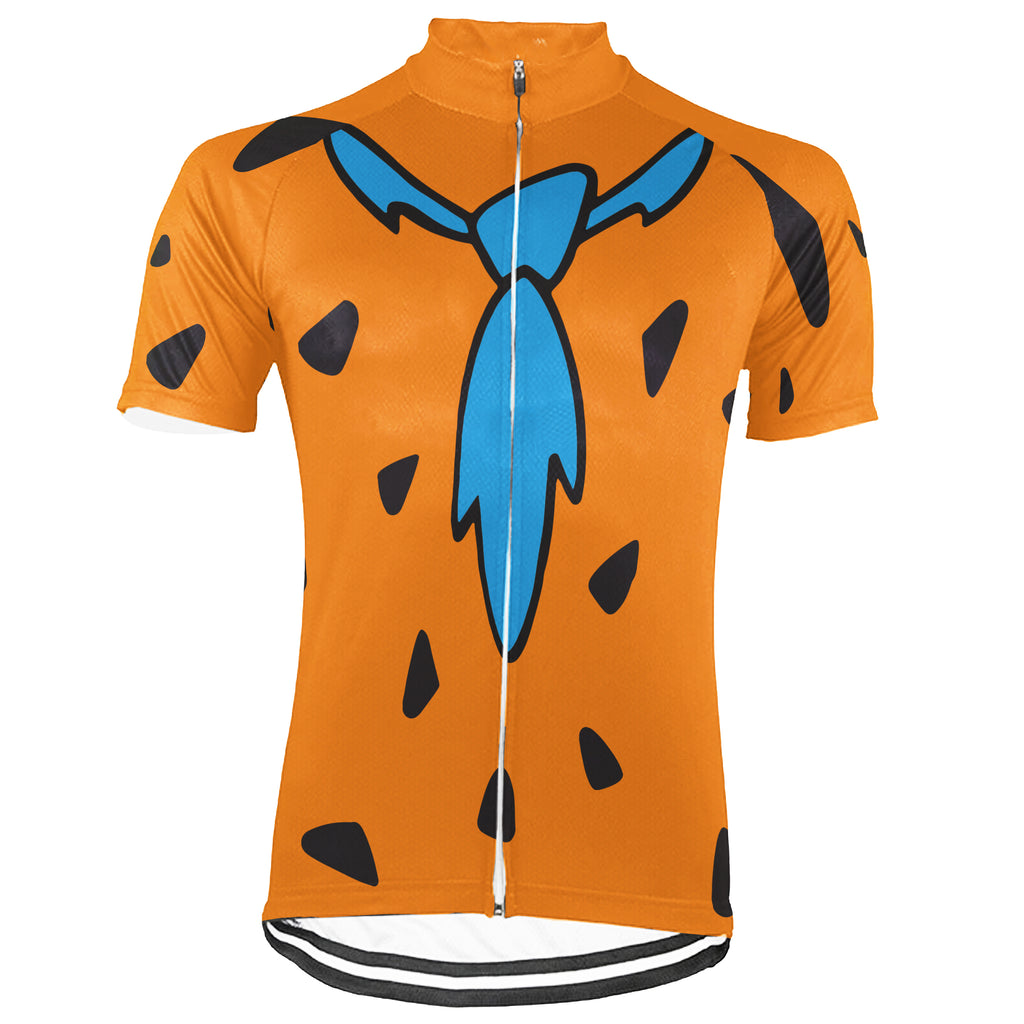 Customized Flint-Stones Short Sleeve Cycling Jersey for Men