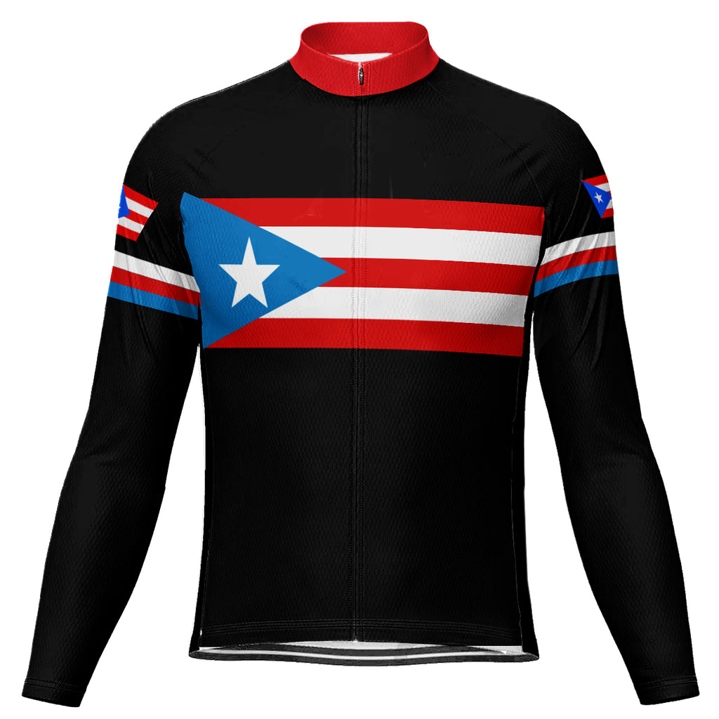 Customized Puerto Rico Long Sleeve Cycling Jersey for Men