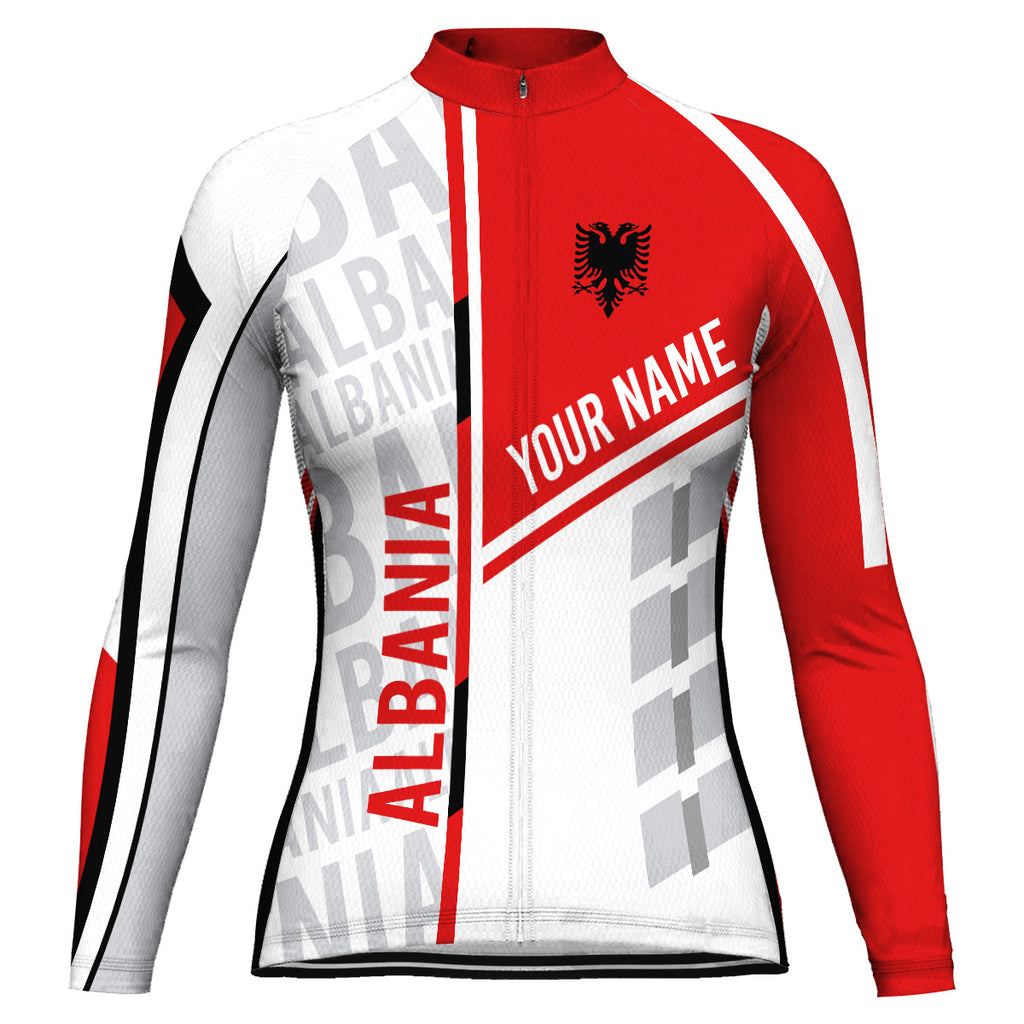 Customized Albania Long Sleeve Cycling Jersey for Women