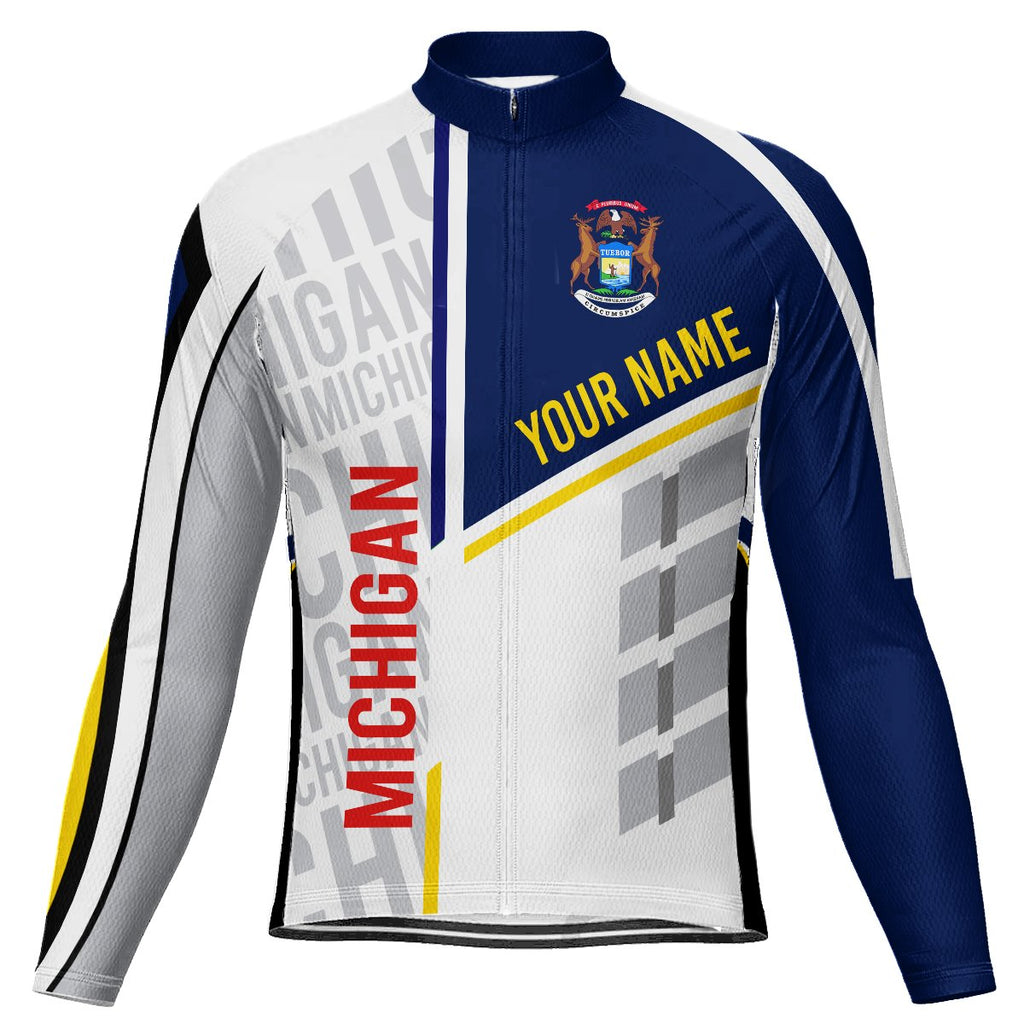 Customized Michigan Long Sleeve Cycling Jersey for Men