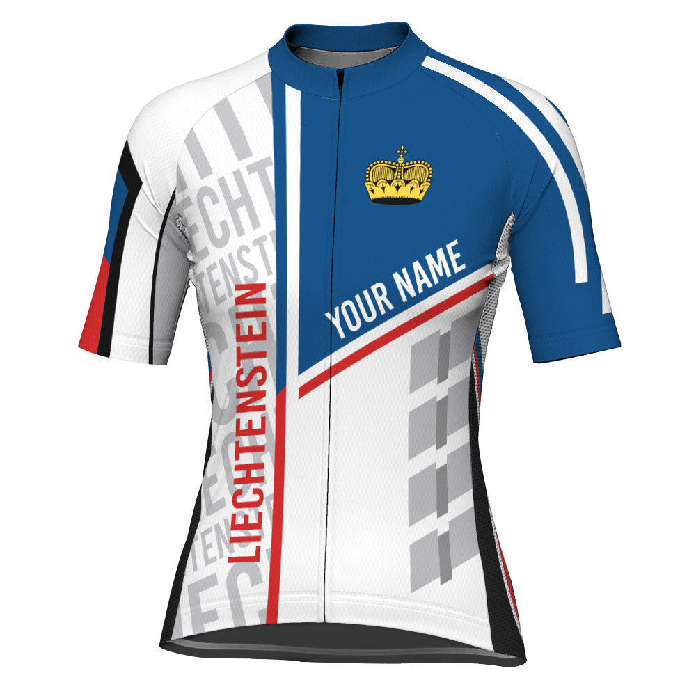 Customized Liechtenstein Short Sleeve Cycling Jersey for Women