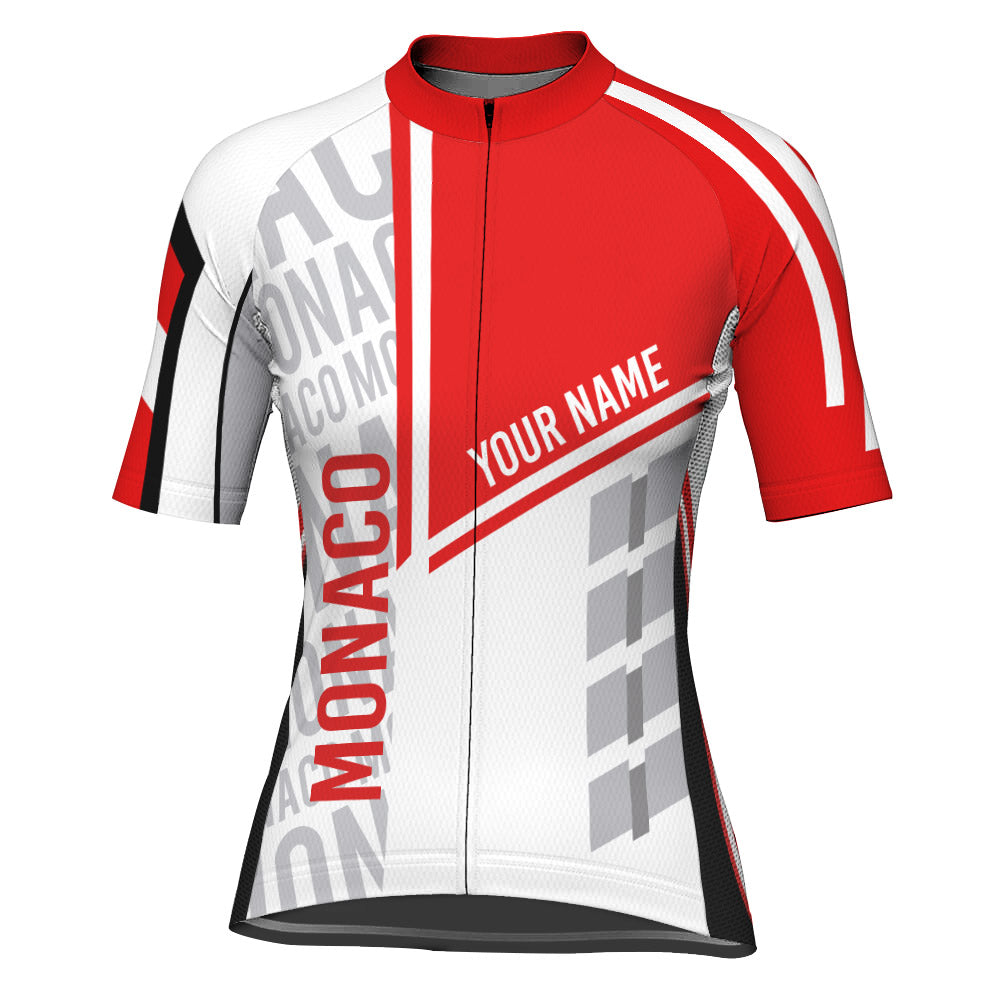 Customized Monaco Short Sleeve Cycling Jersey for Women