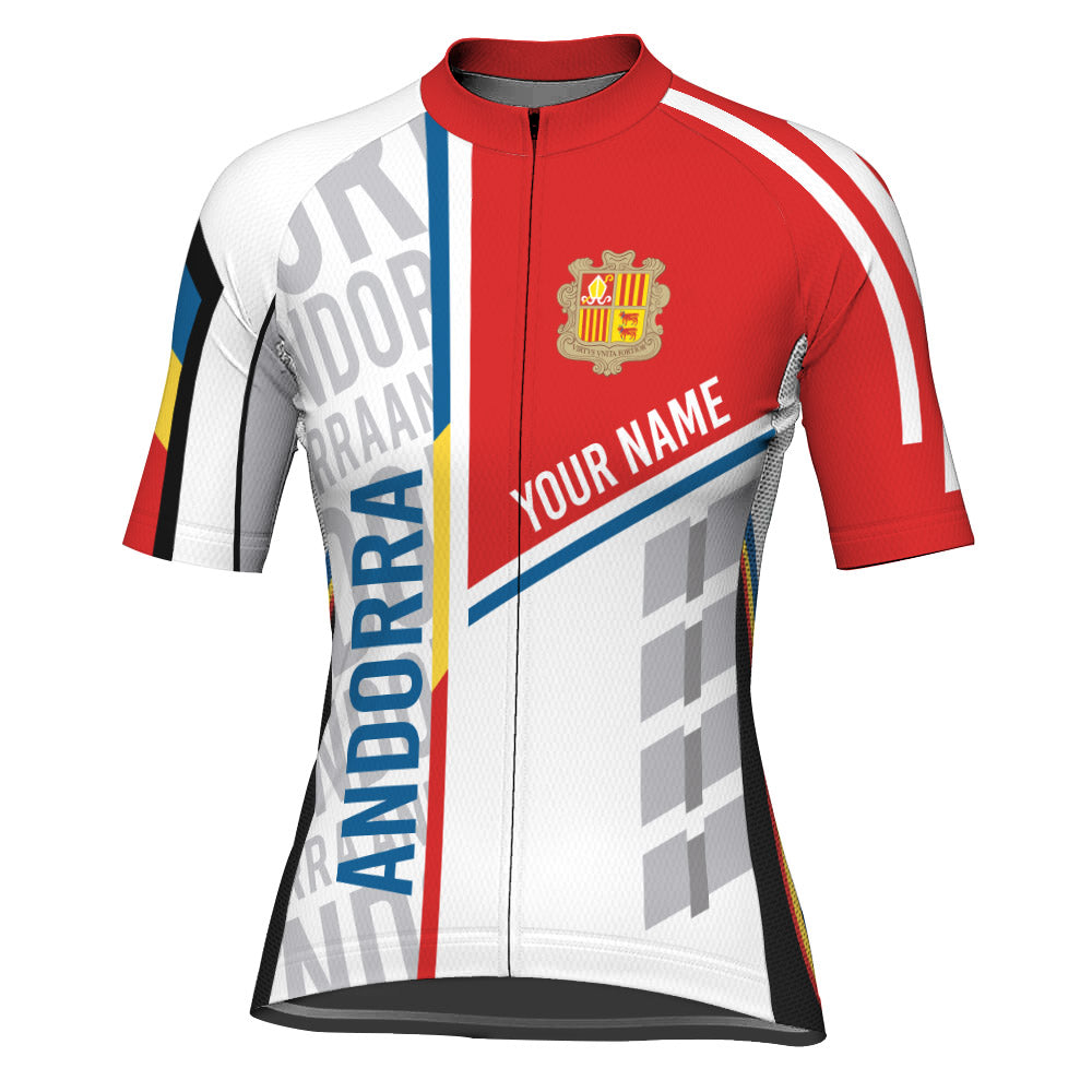 Customized Andorra Short Sleeve Cycling Jersey for Women