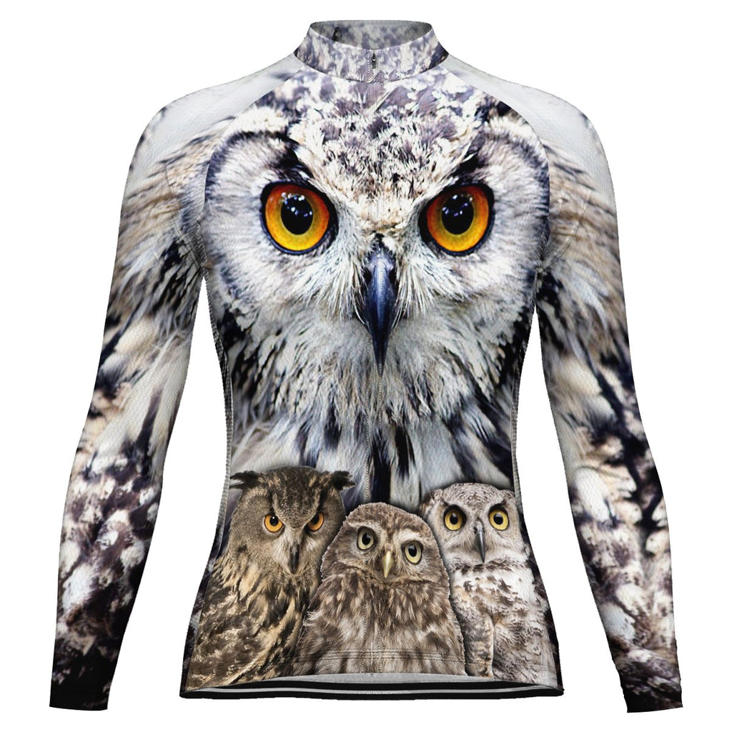 Owl Long Sleeve Cycling Jersey for Women