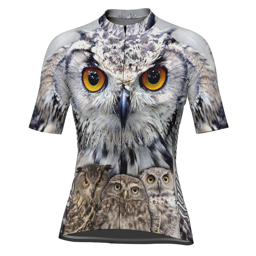 Customized Owl Short Sleeve Cycling Jersey for Women