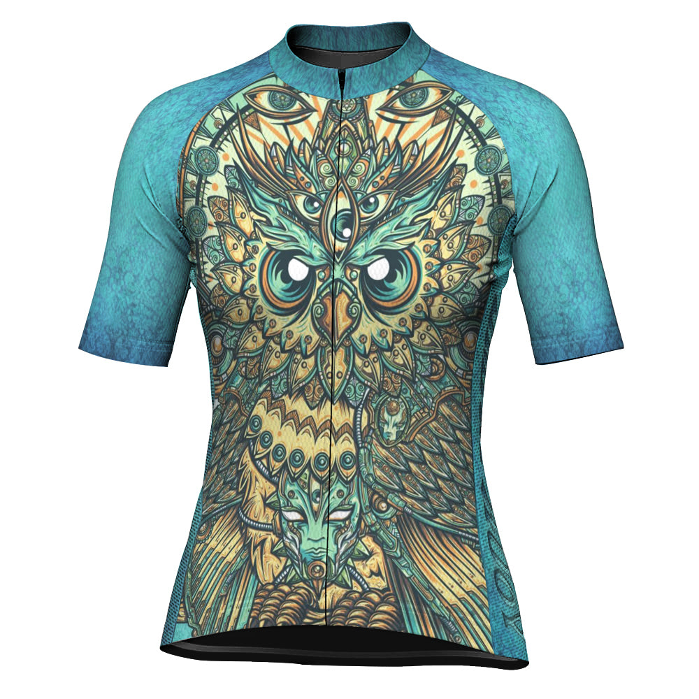 Customized Owl Short Sleeve Cycling Jersey for Women