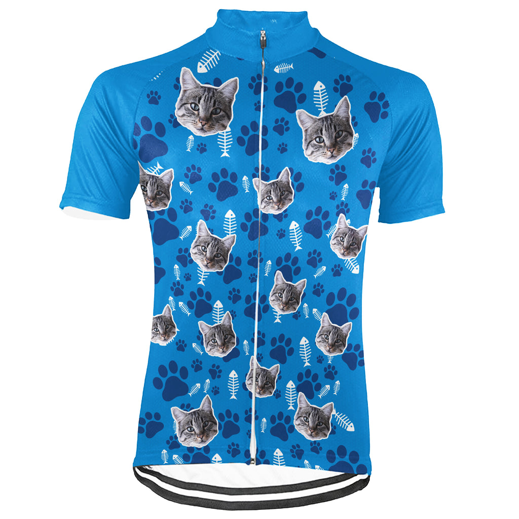 Customized Image Cat Short Sleeve Cycling Jersey for Men