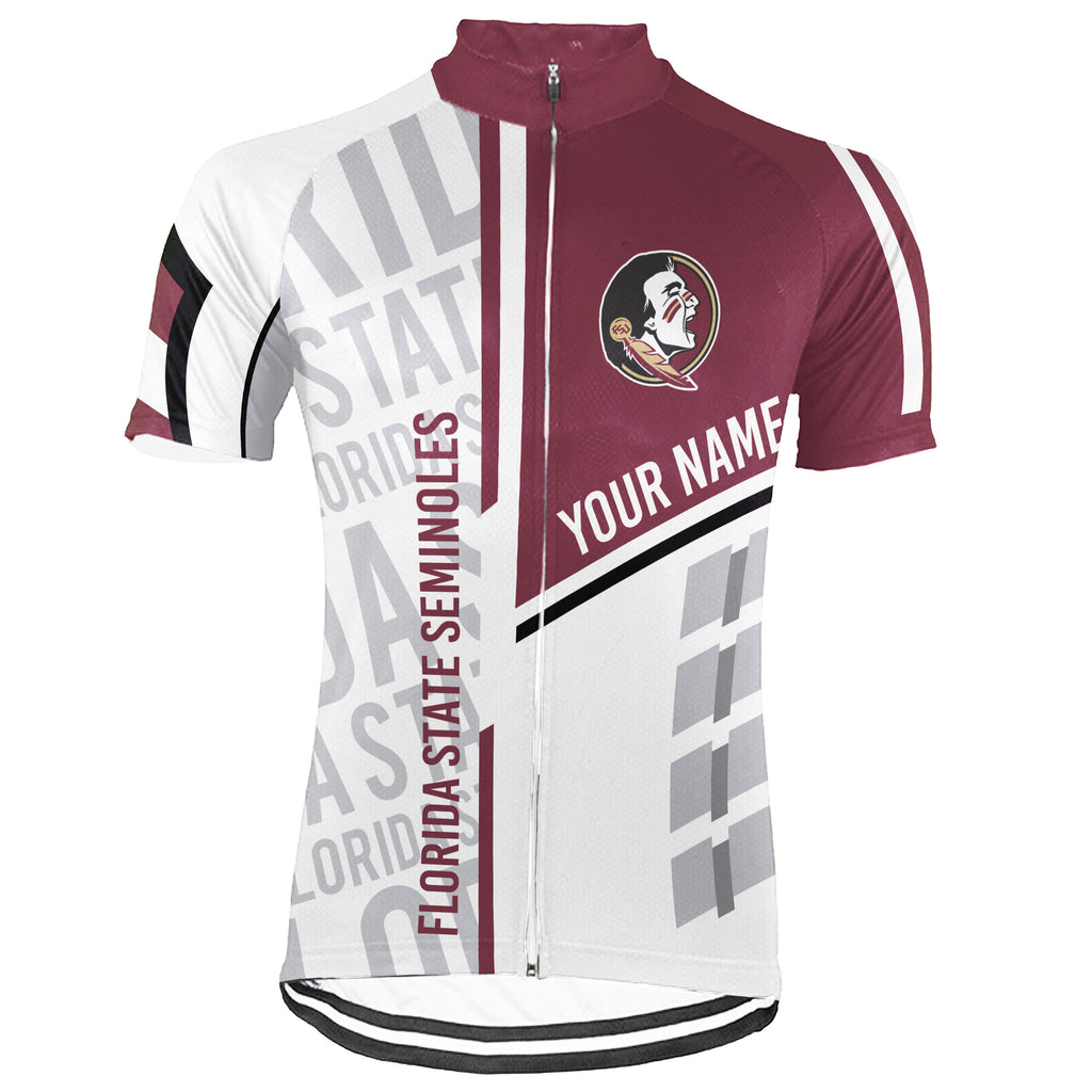 Customized Florida State Seminoles Short Sleeve Cycling Jersey for Men