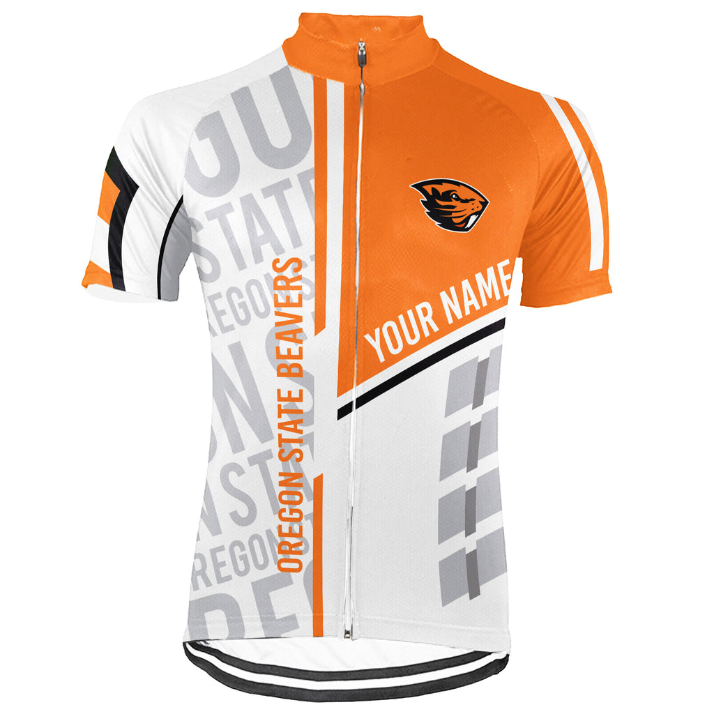 Customized Oregon State Beavers Short Sleeve Cycling Jersey for Men