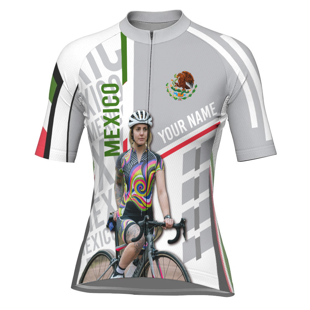 Customized Image Mexico Short Sleeve Cycling Jersey for Women
