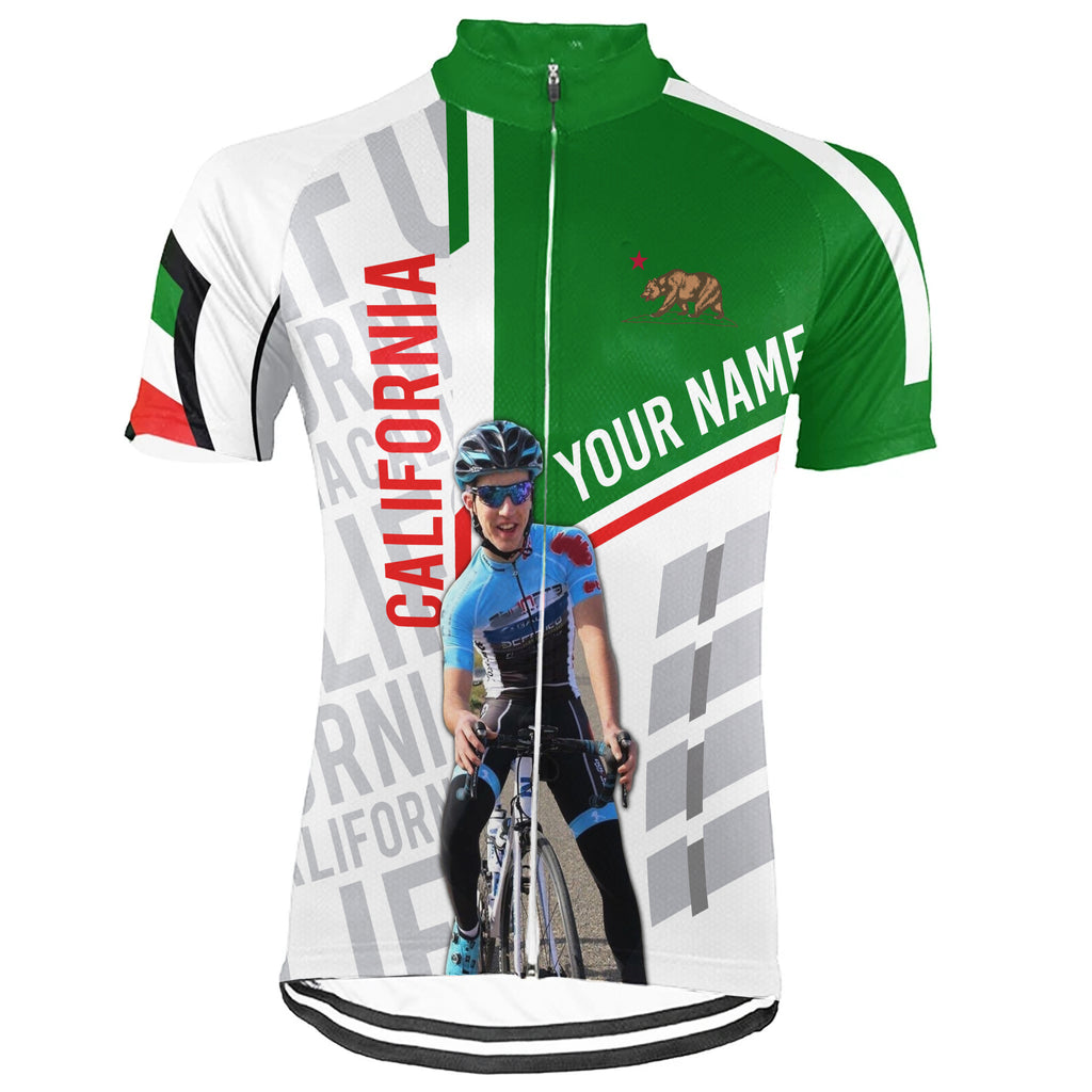 Customized Image California Short Sleeve Cycling Jersey for Men