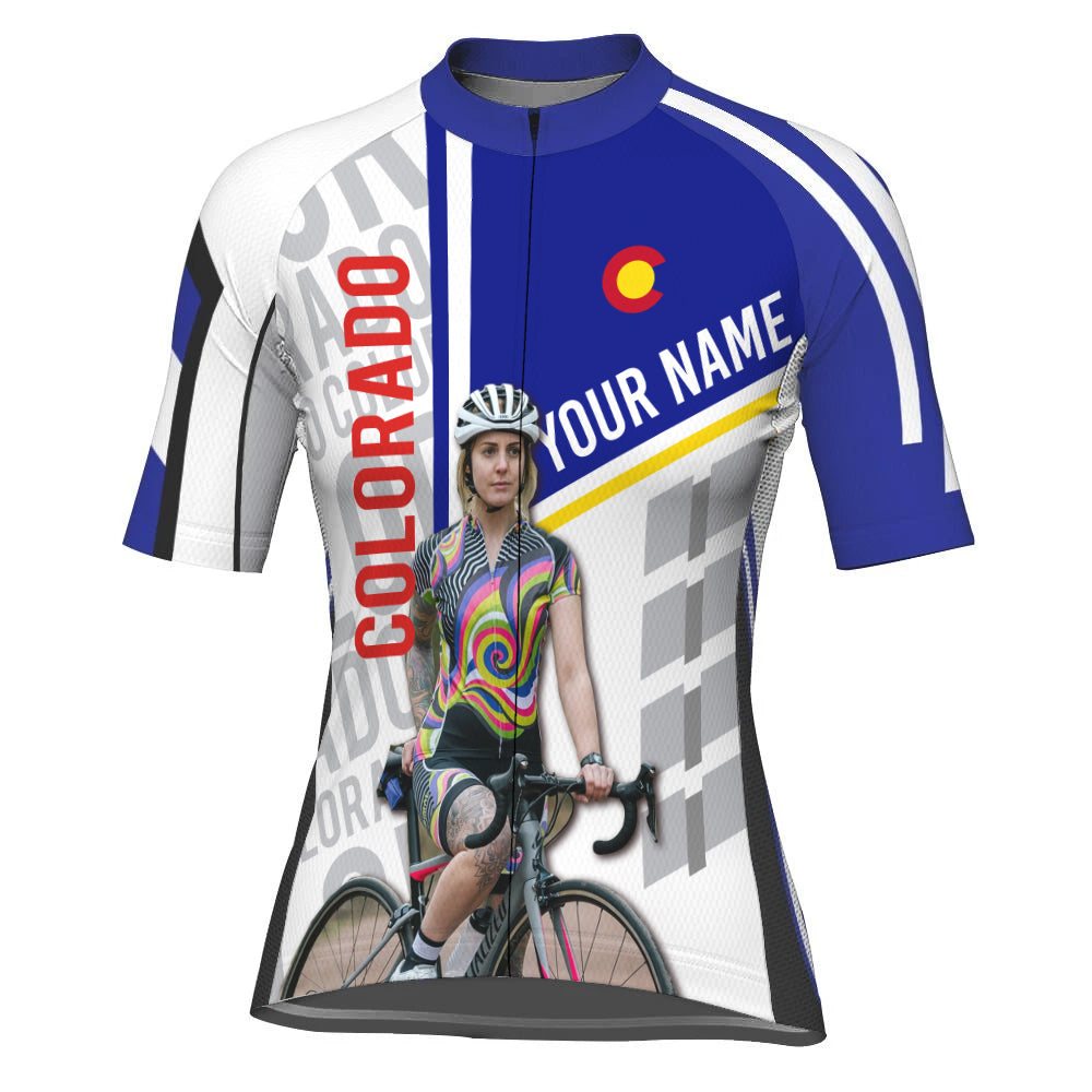 Customized Image Colorado Short Sleeve Cycling Jersey for Women