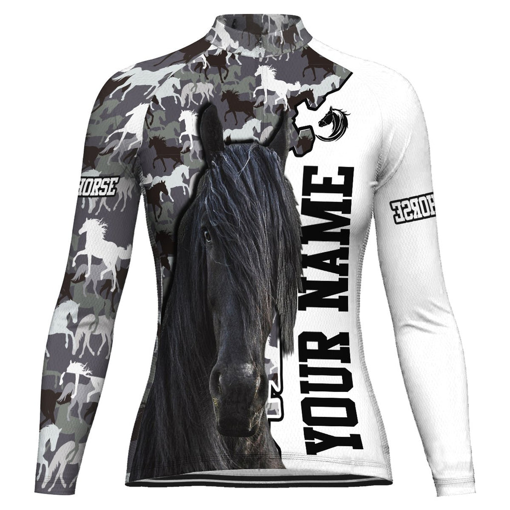 Customized Horse Long Sleeve Cycling Jersey for Women