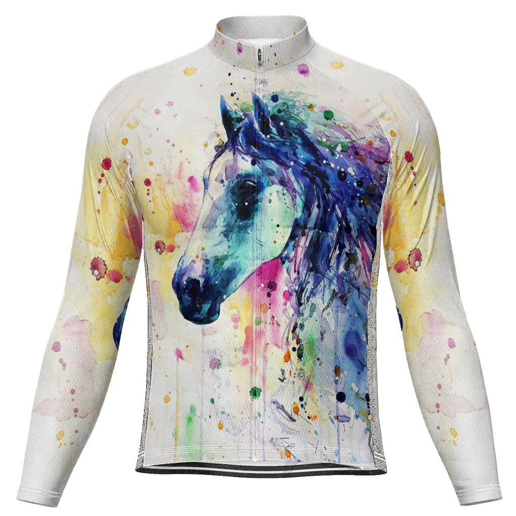 Horse Long Sleeve Cycling Jersey for Men