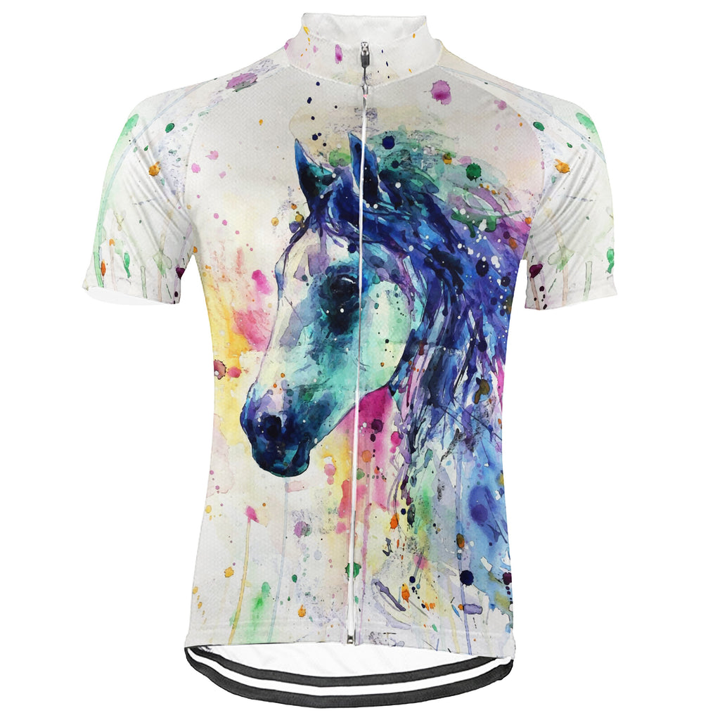 Horse Short Sleeve Cycling Jersey for Men