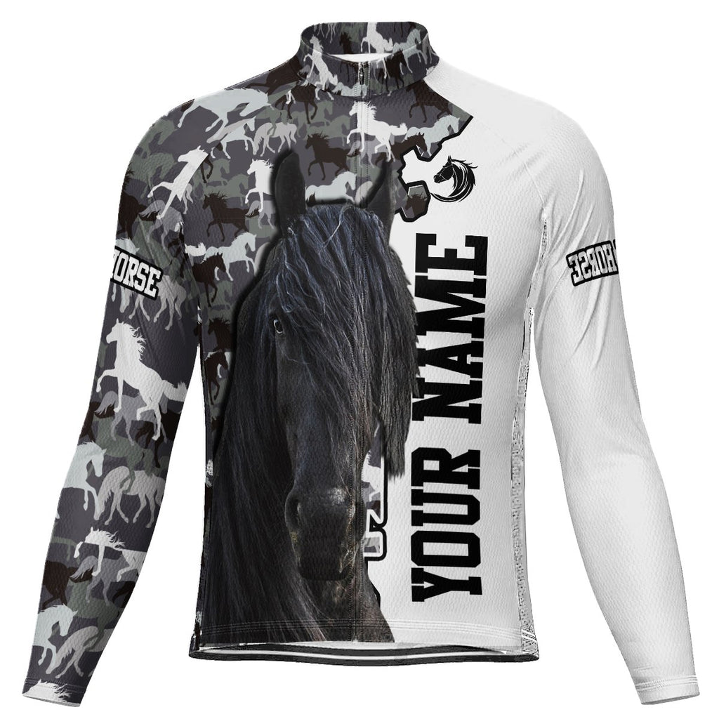 Customized Horse Long Sleeve Cycling Jersey for Men