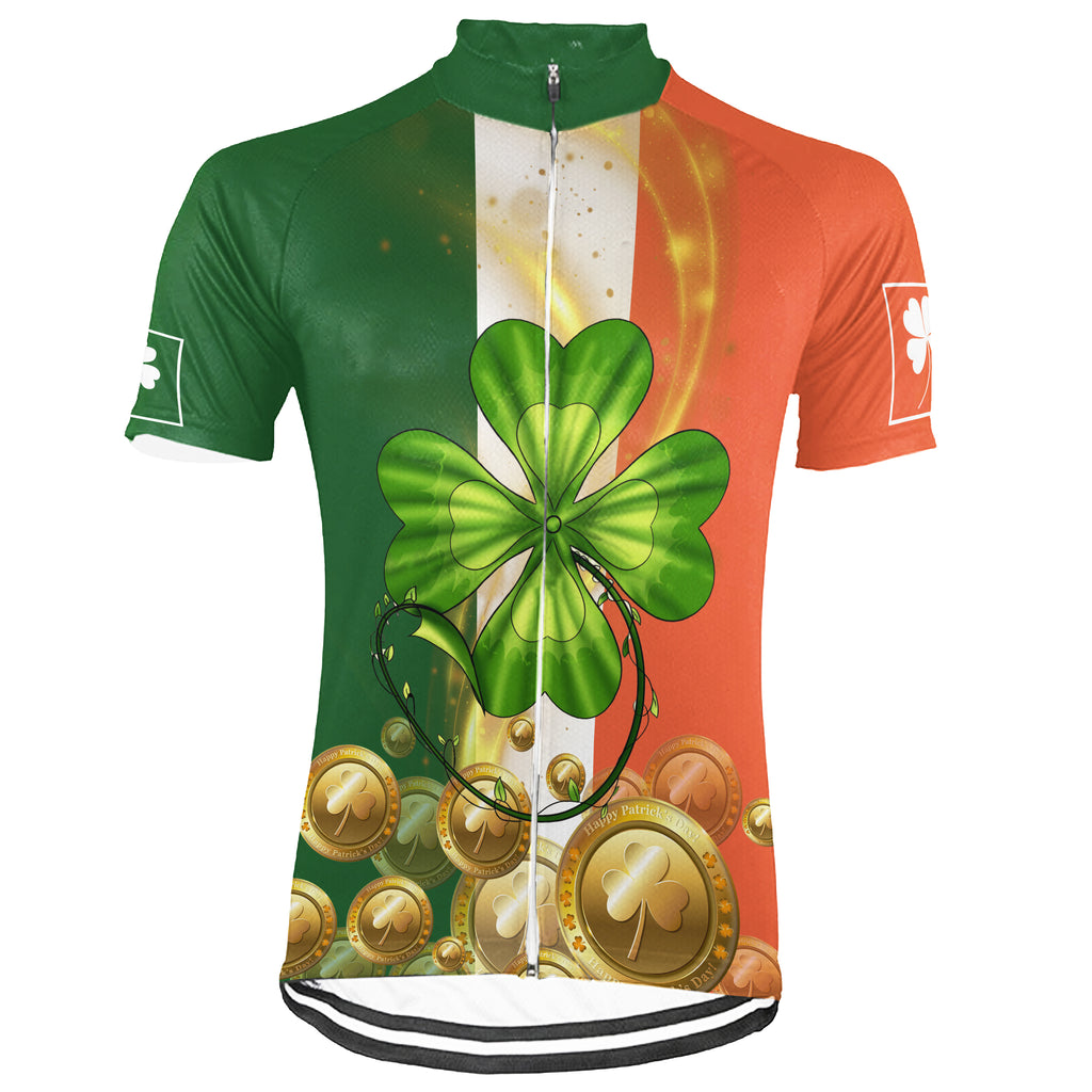 Customized Four Leaf Clover Short Sleeve Cycling Jersey for Men
