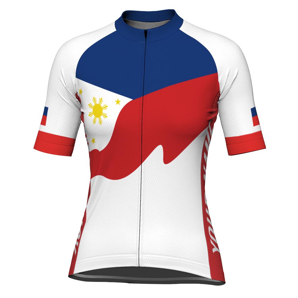 Customized Philippines Short Sleeve Cycling Jersey for Women
