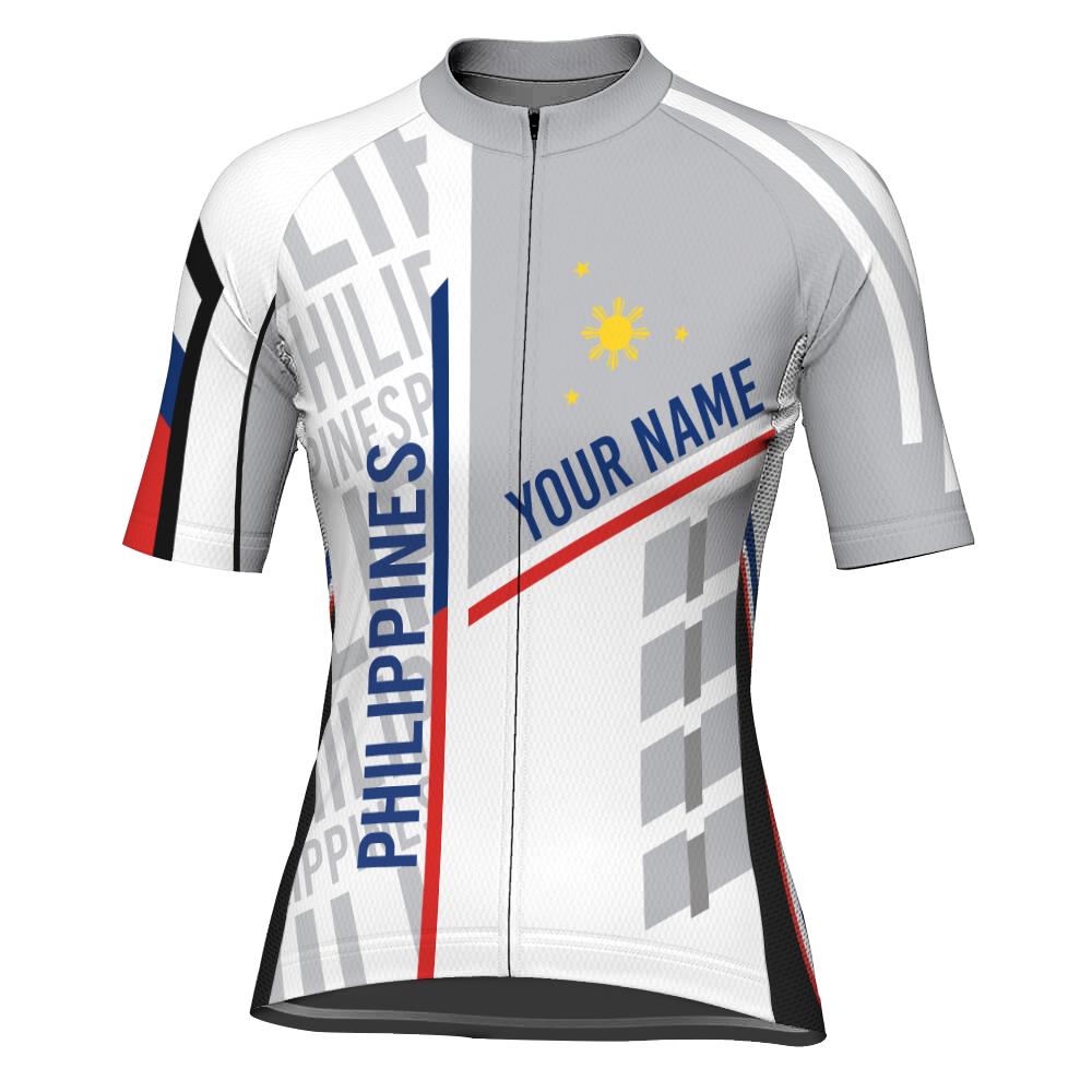 Customized Philippines Short Sleeve Cycling Jersey for Women