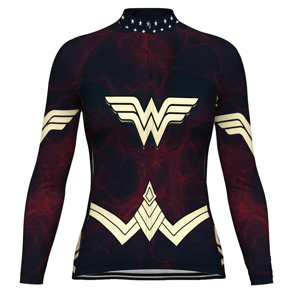 Customized Wonder Women Long Sleeve Cycling Jersey for Women