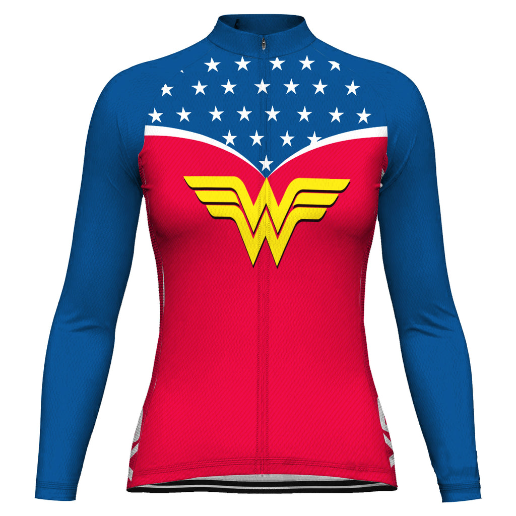 Customized Wonder Women Long Sleeve Cycling Jersey for Women