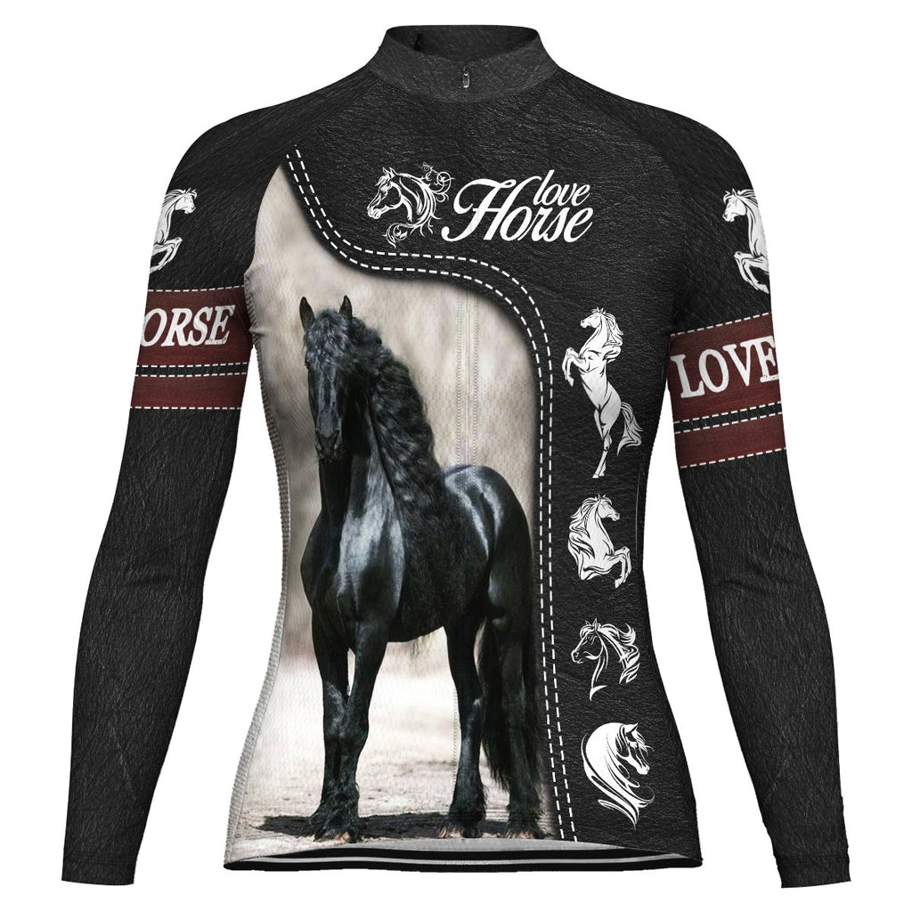 Horse Long Sleeve Cycling Jersey for Women