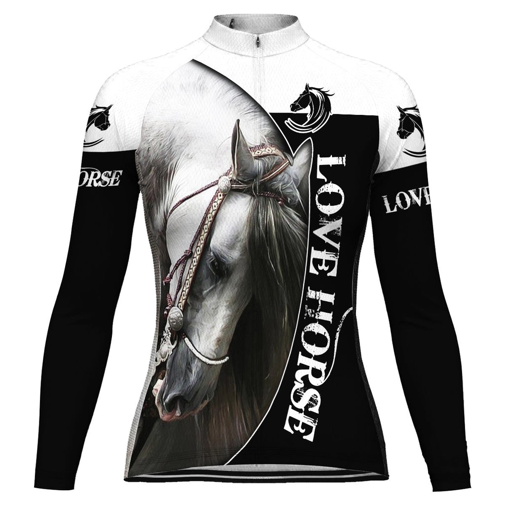Horse Long Sleeve Cycling Jersey for Women