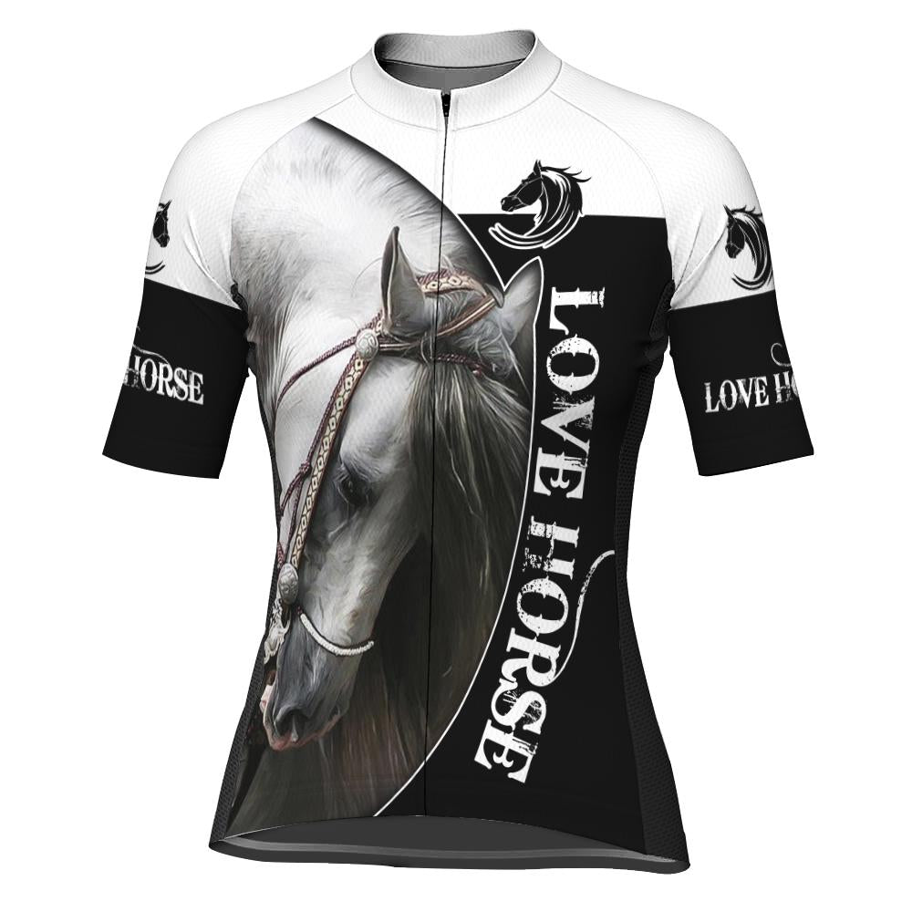 Horse Short Sleeve Cycling Jersey for Women