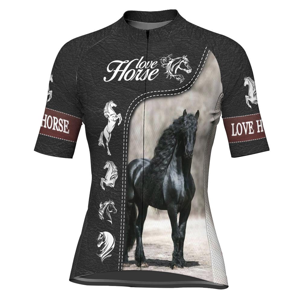 Horse Short Sleeve Cycling Jersey for Women