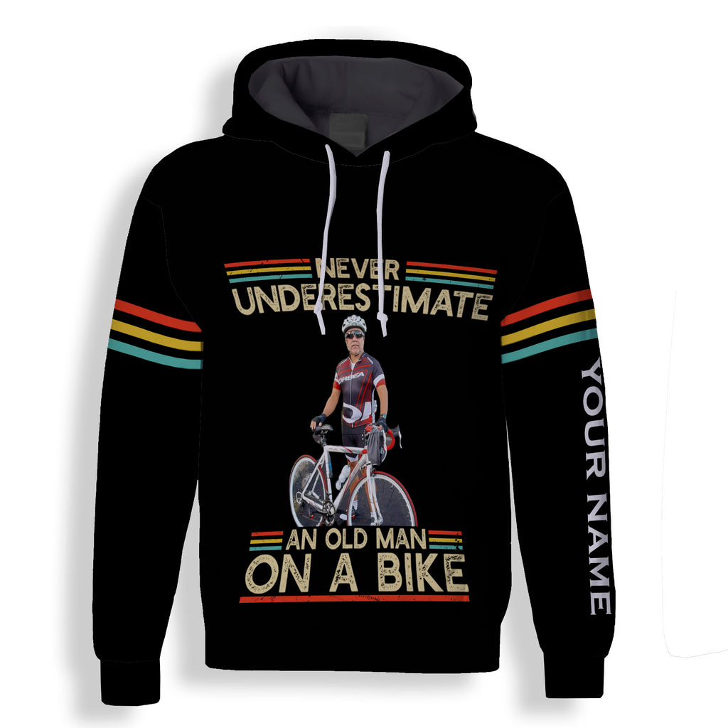 Customized Long Sleeve Jersey- Never Underestimate An Old Man On A Bike