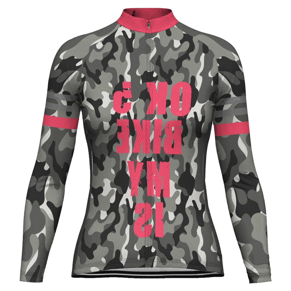 Camo Long Sleeve Cycling Jersey for Women