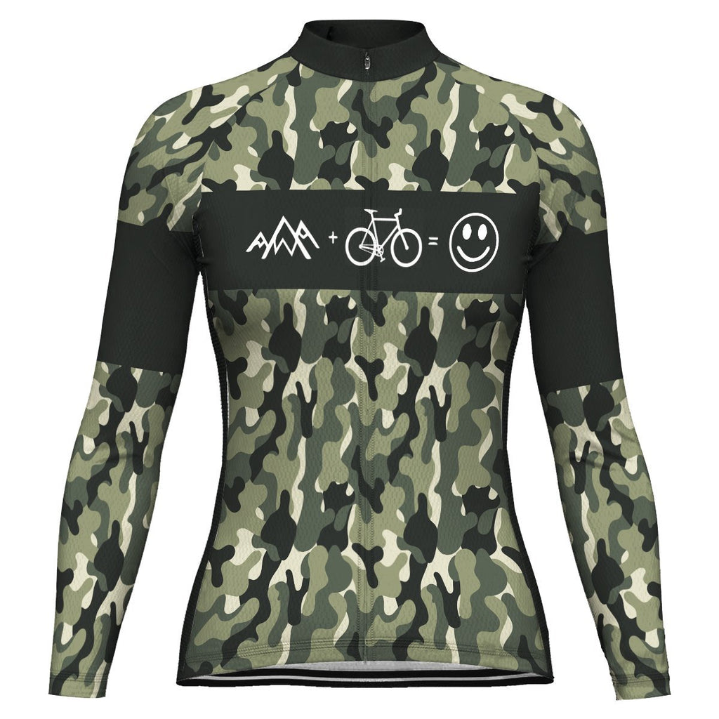 Camo Long Sleeve Cycling Jersey for Women