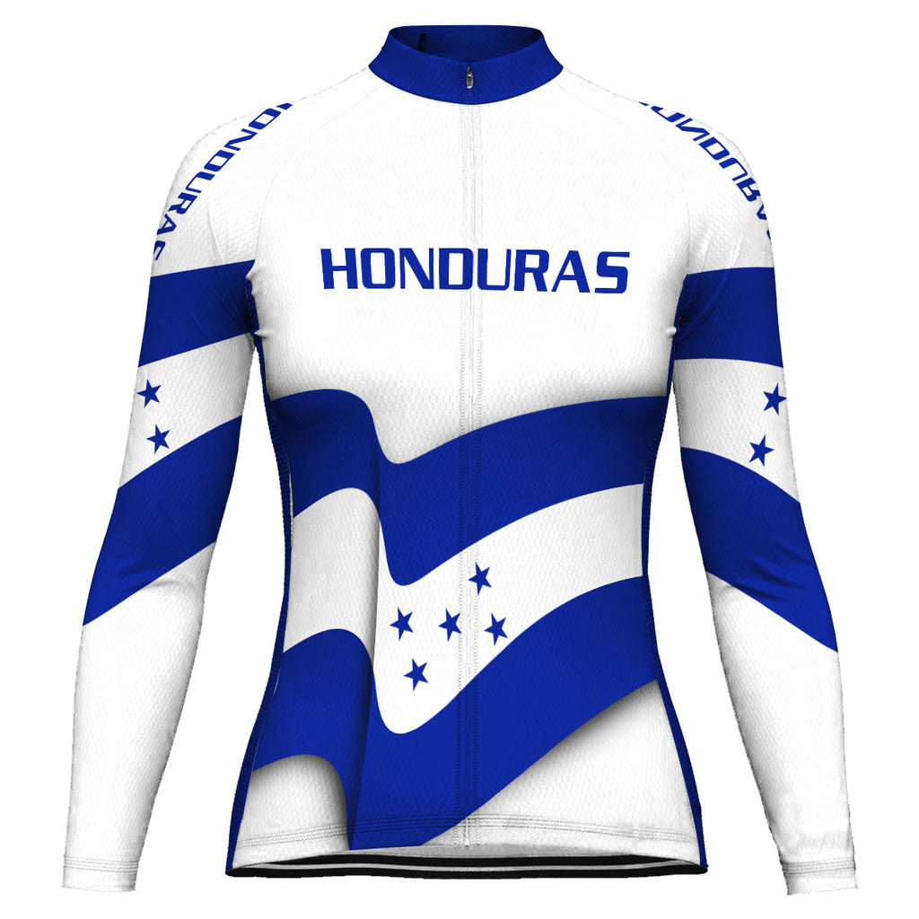Customized Honduras Winter Thermal Fleece Long Sleeve Cycling Jersey for Women