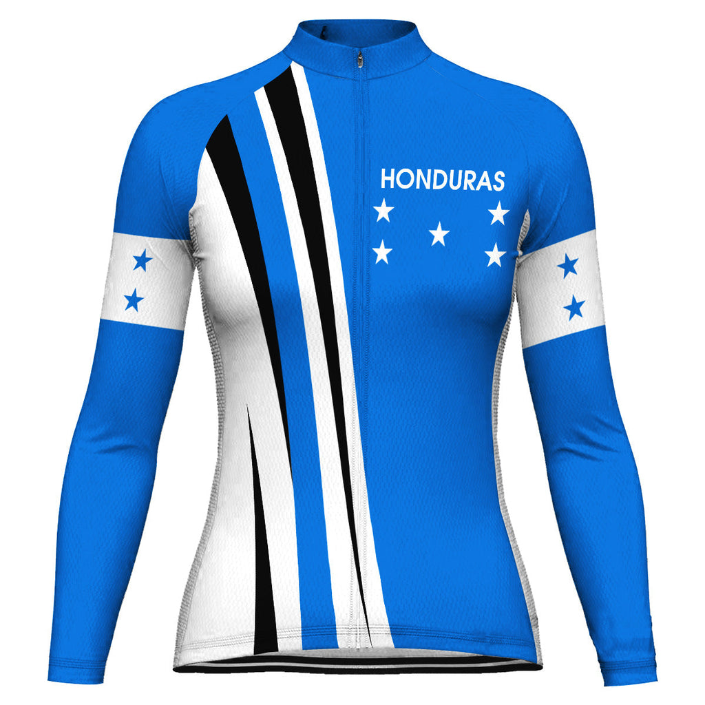 Customized Honduras Winter Thermal Fleece Long Sleeve Cycling Jersey for Women